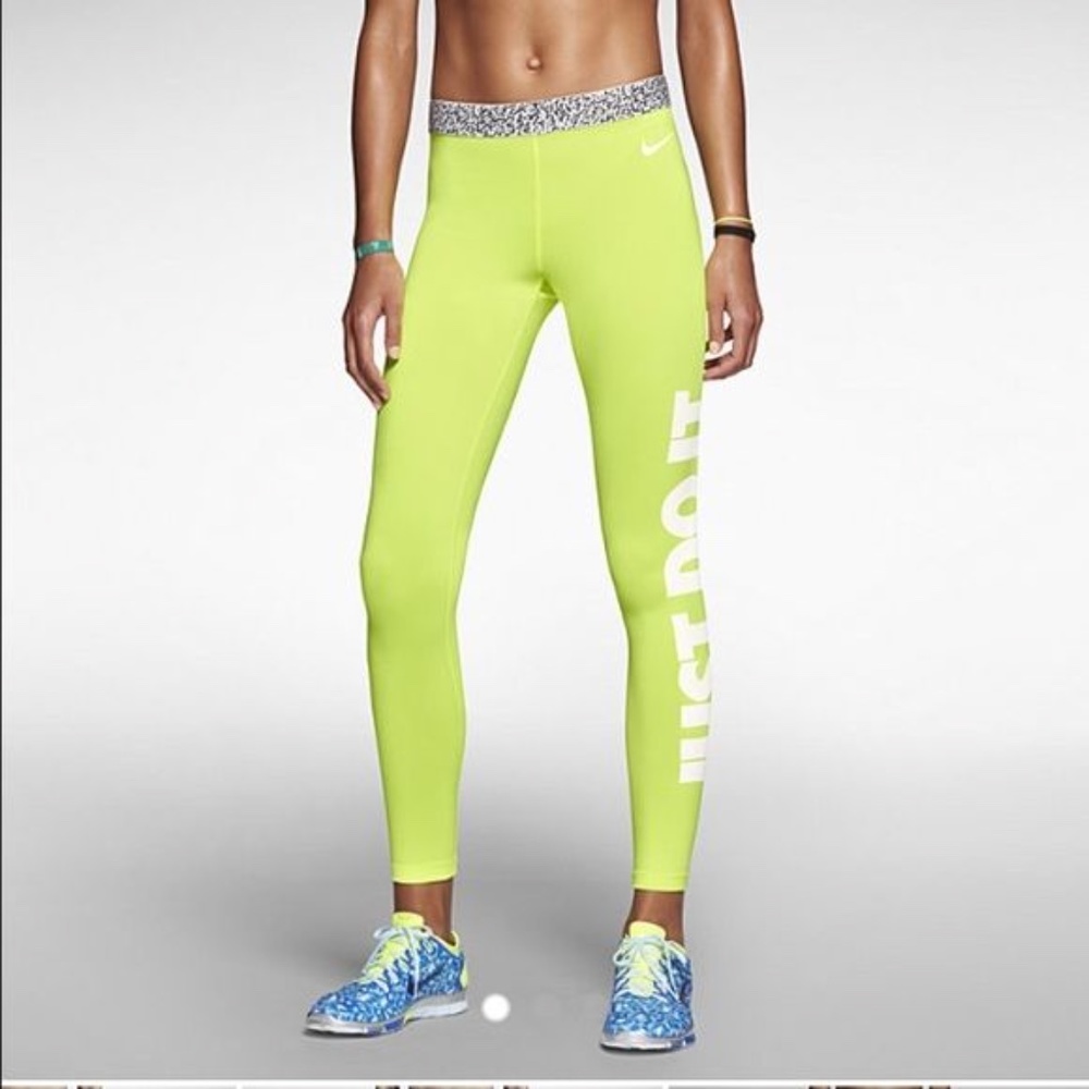 NWOT Yellow Nike Pro Sri-Fit Training Tights